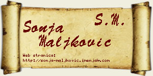 Sonja Maljković vizit kartica